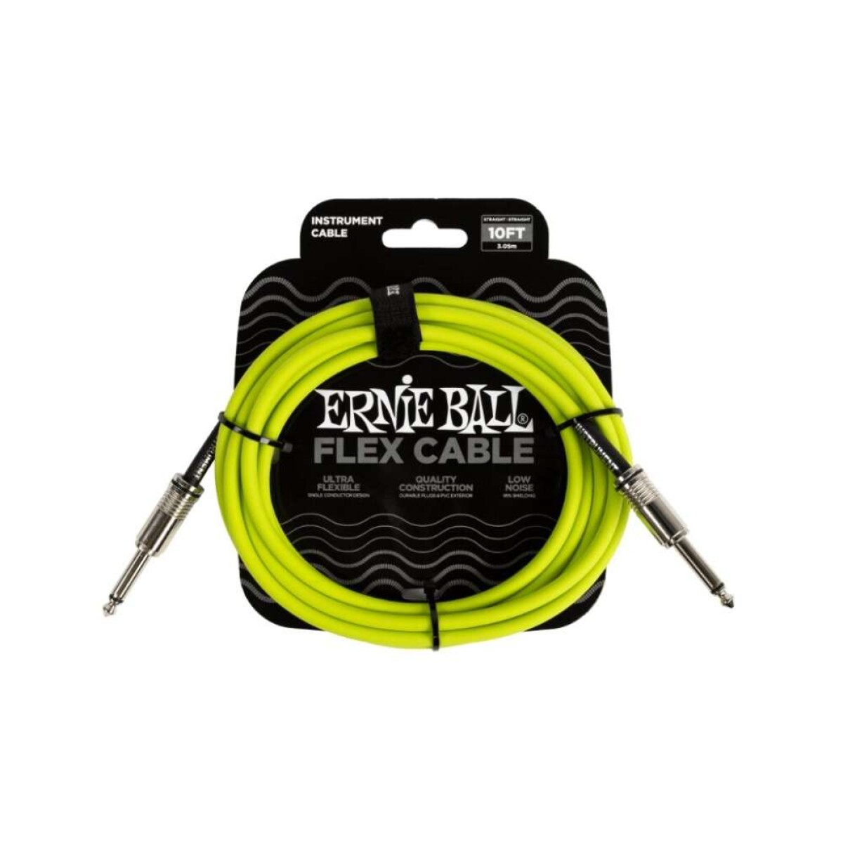 Cable Guitarra Ernie Ball Flex Straight Angle 3mts - Verde 