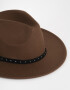 Sombreros Boho Sombrero Con Trim - Marron Oscuro