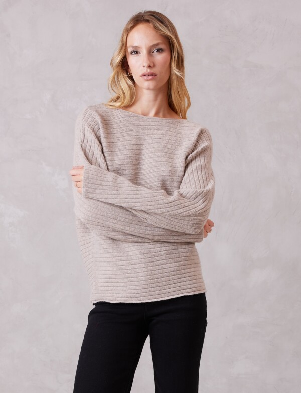Buzo Ribs Dolman BEIGE