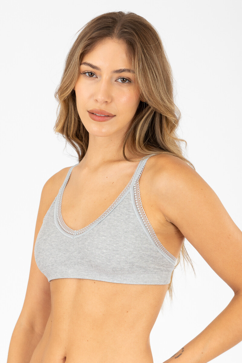 Top triangulo daisy - Gris melange 