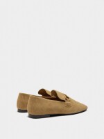 Mocasines De Piel Con Detalle Metálico beige