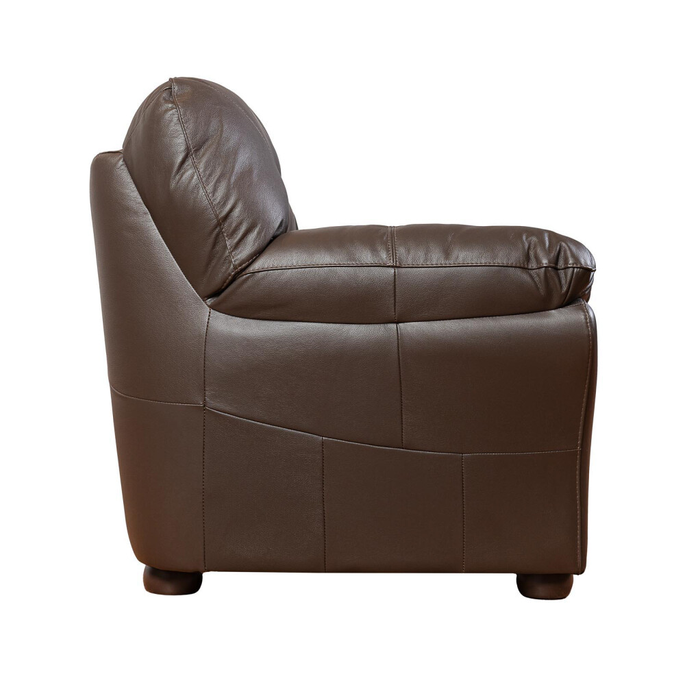 SILLÓN 3 CUERPOS CUERO MARRON FLORENCIA CHOC.