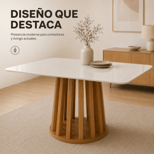 Mesa De Comedor Jade Circular 102 Cm Laqueada Vidrio Moderna Blanco 1