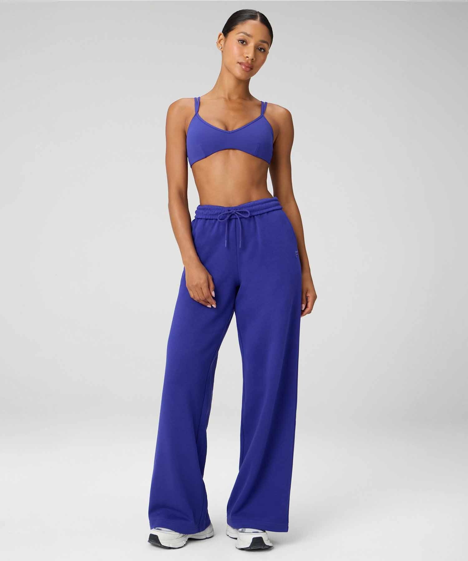 Pantalón Wide Leg Cozy Fleece Sweatpant Mujer Nightfall