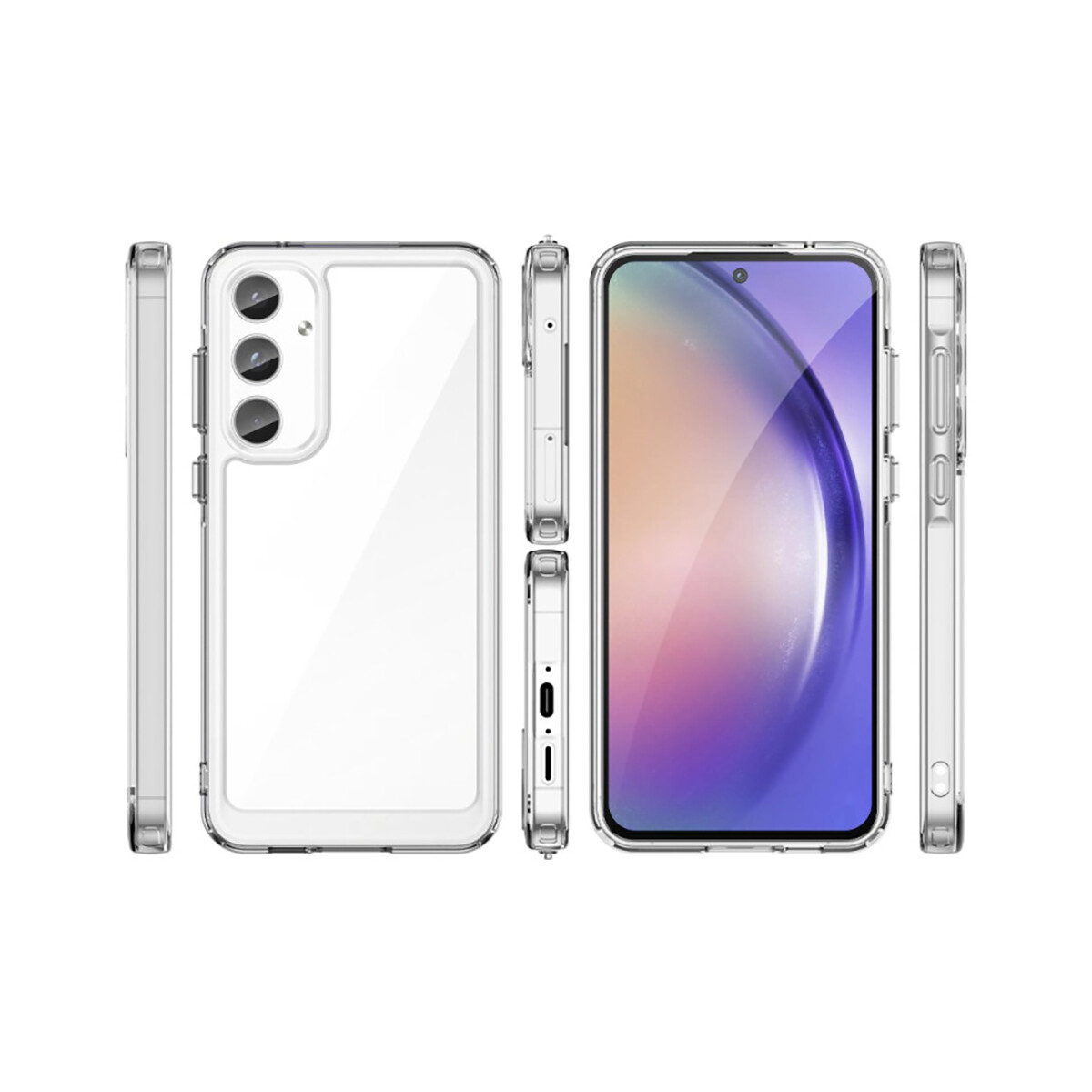 Case Transparente con Borde de Color Samsung A54 Transparente