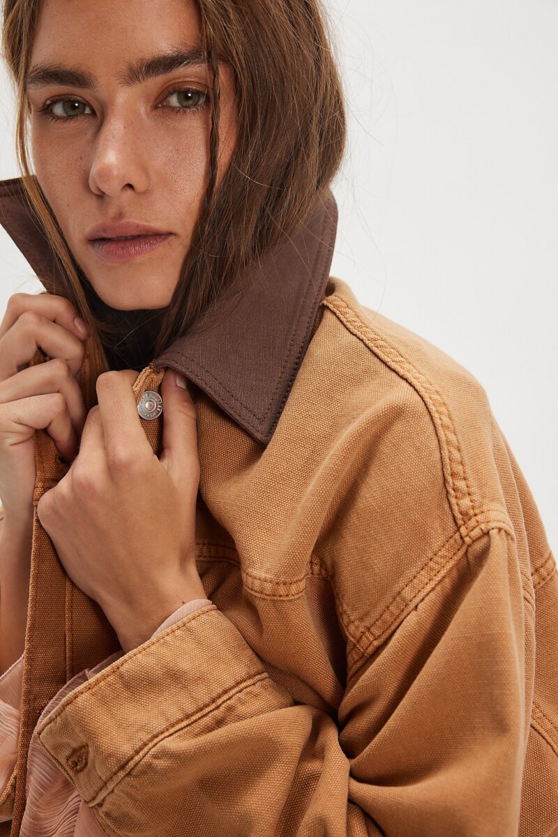 CAMPERA DENIM LEMON Marron
