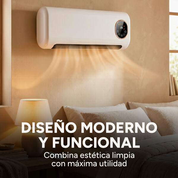 Calefactor Caloventilador Pared Secarropas 2000w C/ Control Blanco