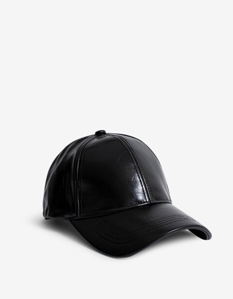Caps Gorra Efecto Charol Negro - Negro