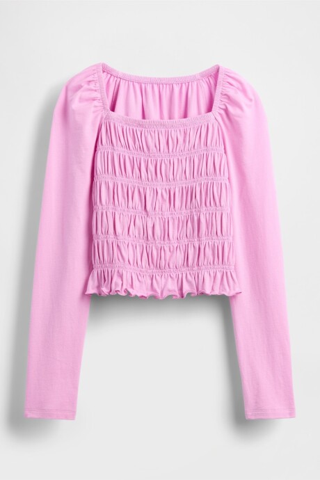 Top Smocked Niña Glowing Pink
