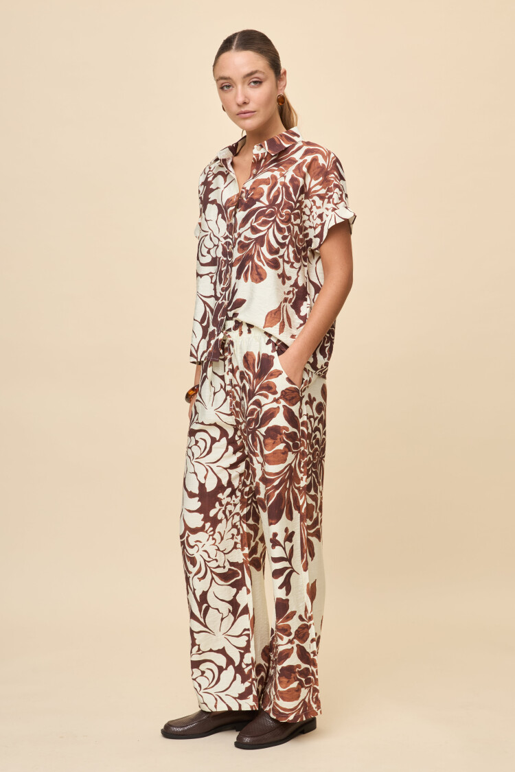 CAMISA ELVINA PRINTED Marron