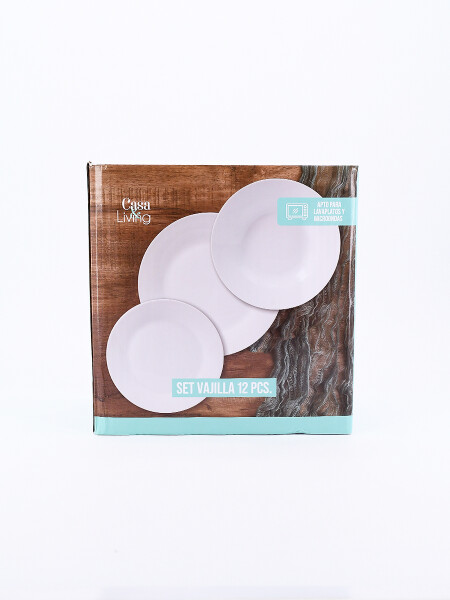 VAJILLA SET X 12 BLANCO