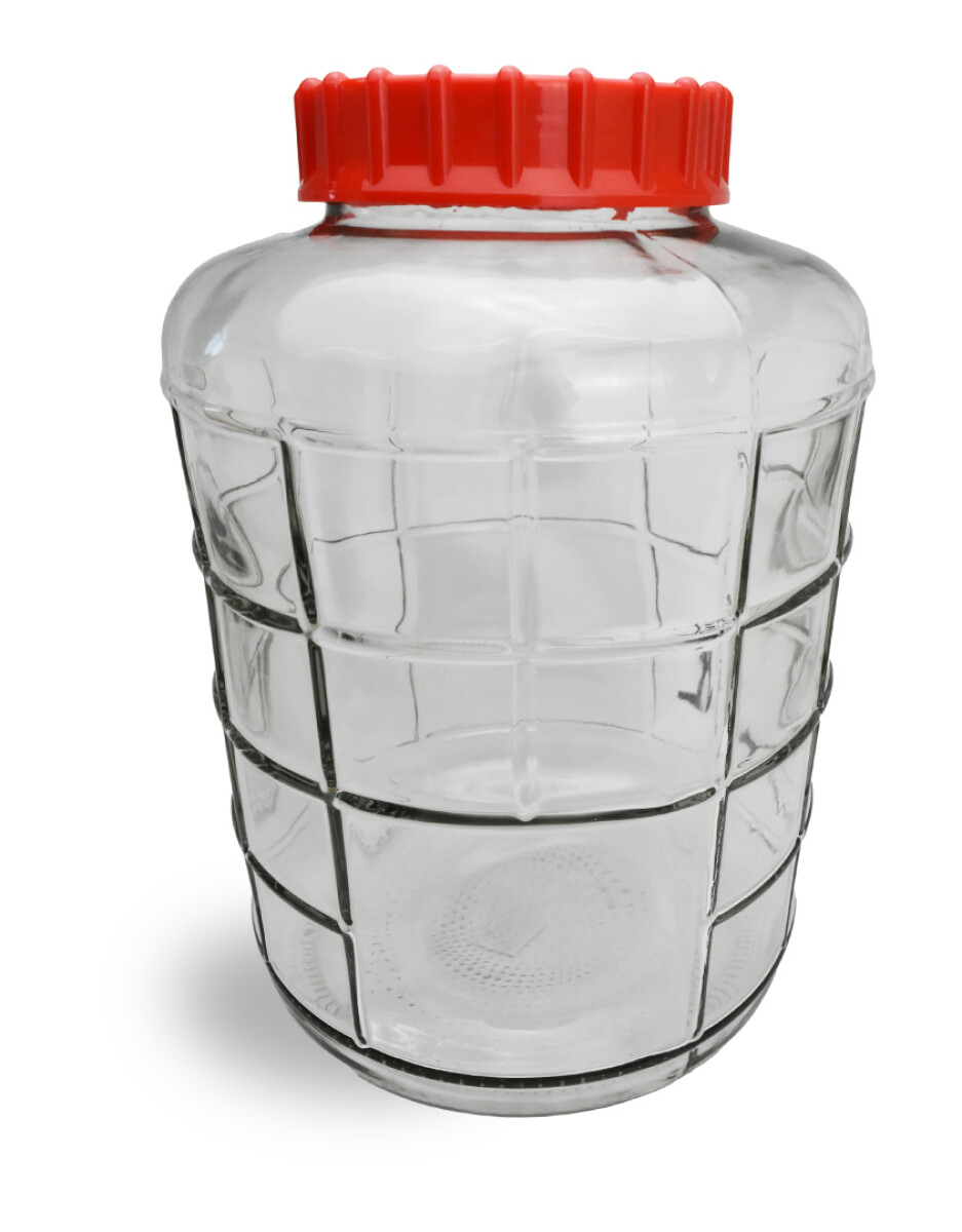 FRASCO VIDRIO 25LT LABRADO TAPA PLASTICO 