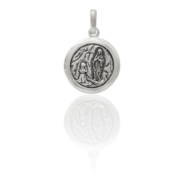 Dije Virgen de Lourdes-Plata 925 quemada-Sin Piedra-CP3053 Sinpiedra
