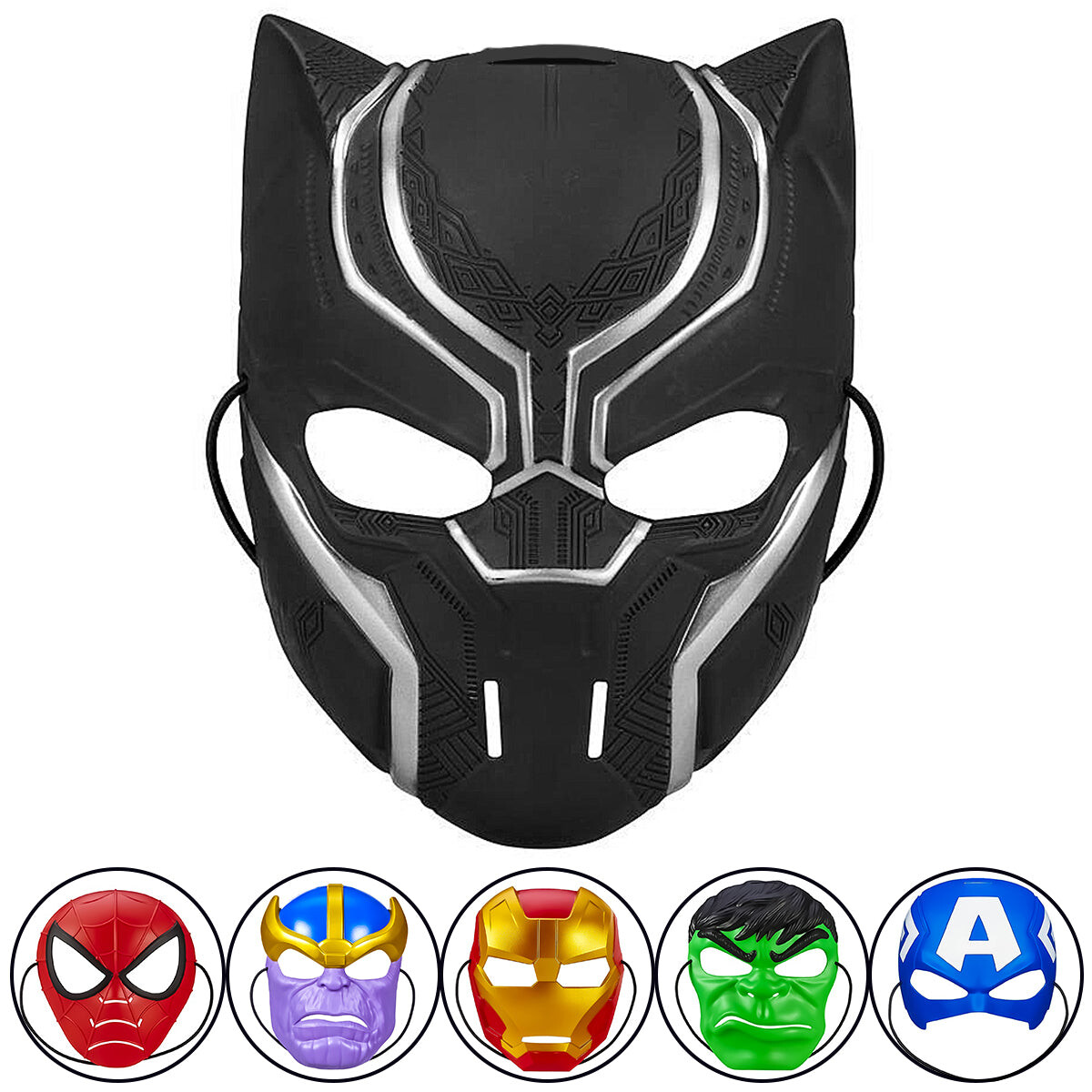 Máscara Hasbro Marvel Avengers Ironman Spiderman Hulk - Black Panther 