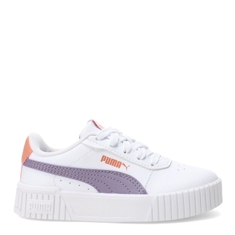 Championes Infantiles Puma Carina 2.0 Blanco - Lila - Rojo