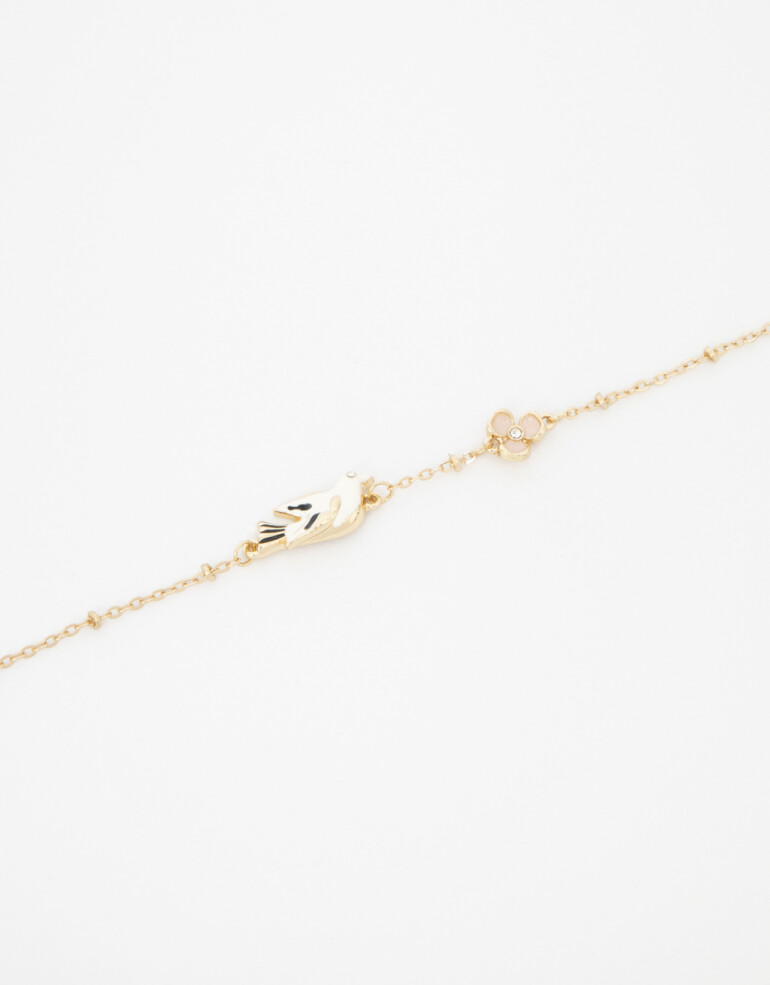 Pulseras Flexibles Con Dijes Pulsera Flexible Con Dije Pájaro - Dorado