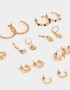 Aros Argollas Set Piedra Aros Argollas Sets - Dorado
