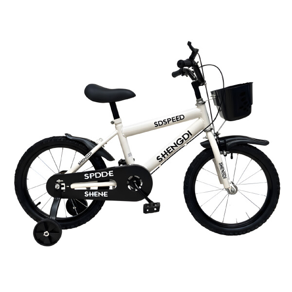 Bicicleta Infantil Shengdi R16 Canasto Parrilla Guardabarros Blanco 1