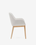 Silla Konna beige y patas de madera maciza de fresno acabado natural Silla Konna beige y patas de madera maciza de fresno acabado natural