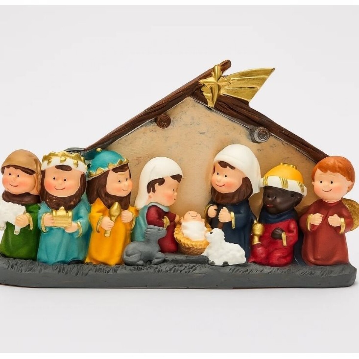 PESEBRE NAIF POLIRESINA 10 UNID. 22.5X14CM. 