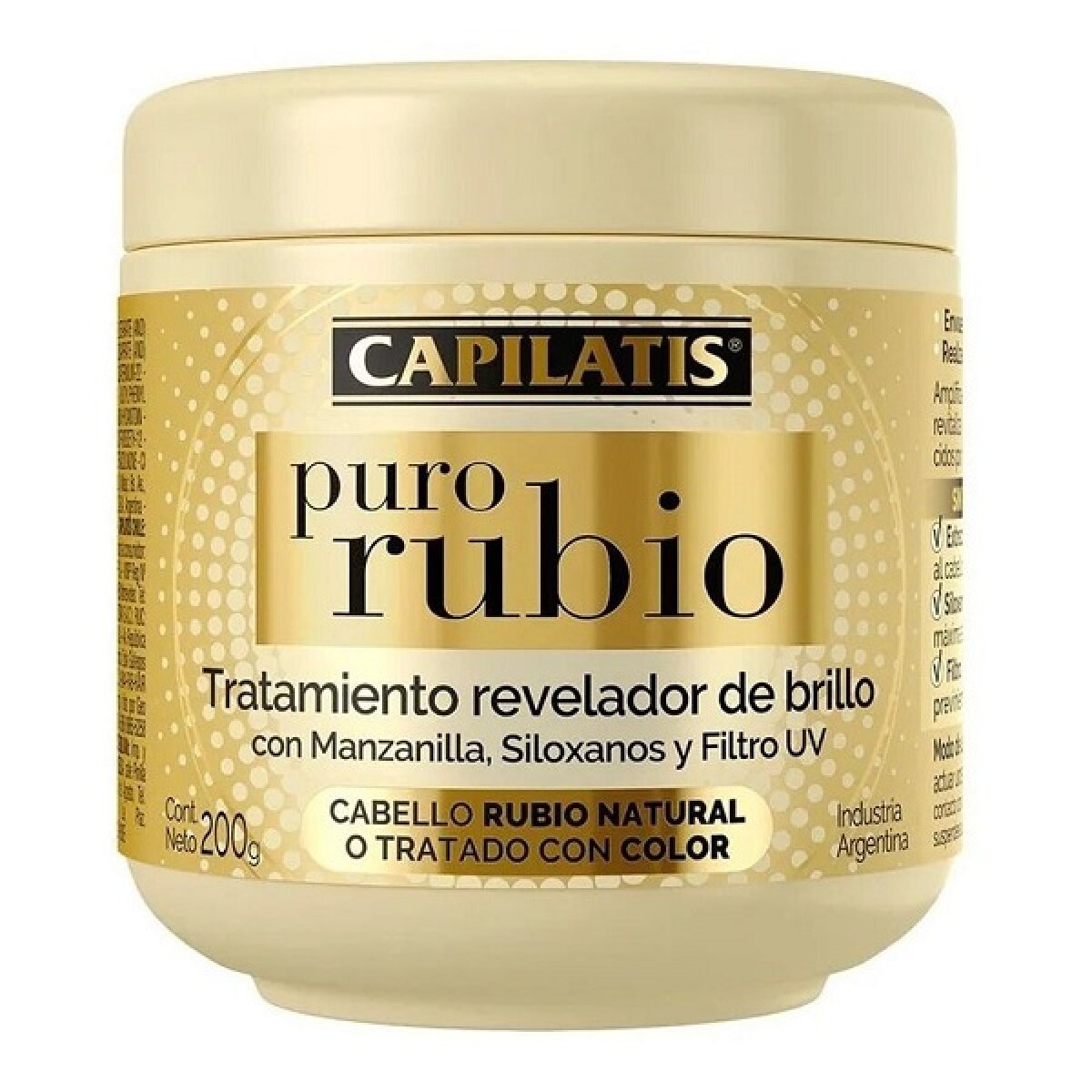 Tratamiento Capilatis Puro Rubio Revelador De Brillo 200 Grs 
