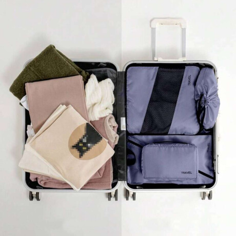 Set de 6 organizadores de ropa para viaje Azul