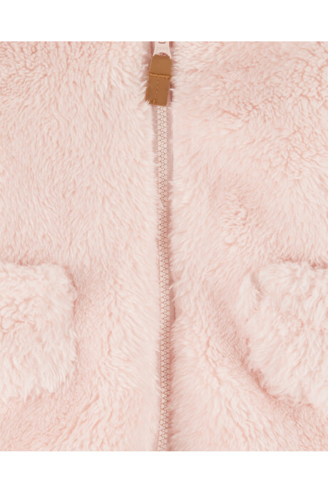 Campera de sherpa, con capucha, rosado Campera de sherpa, con capucha, rosado