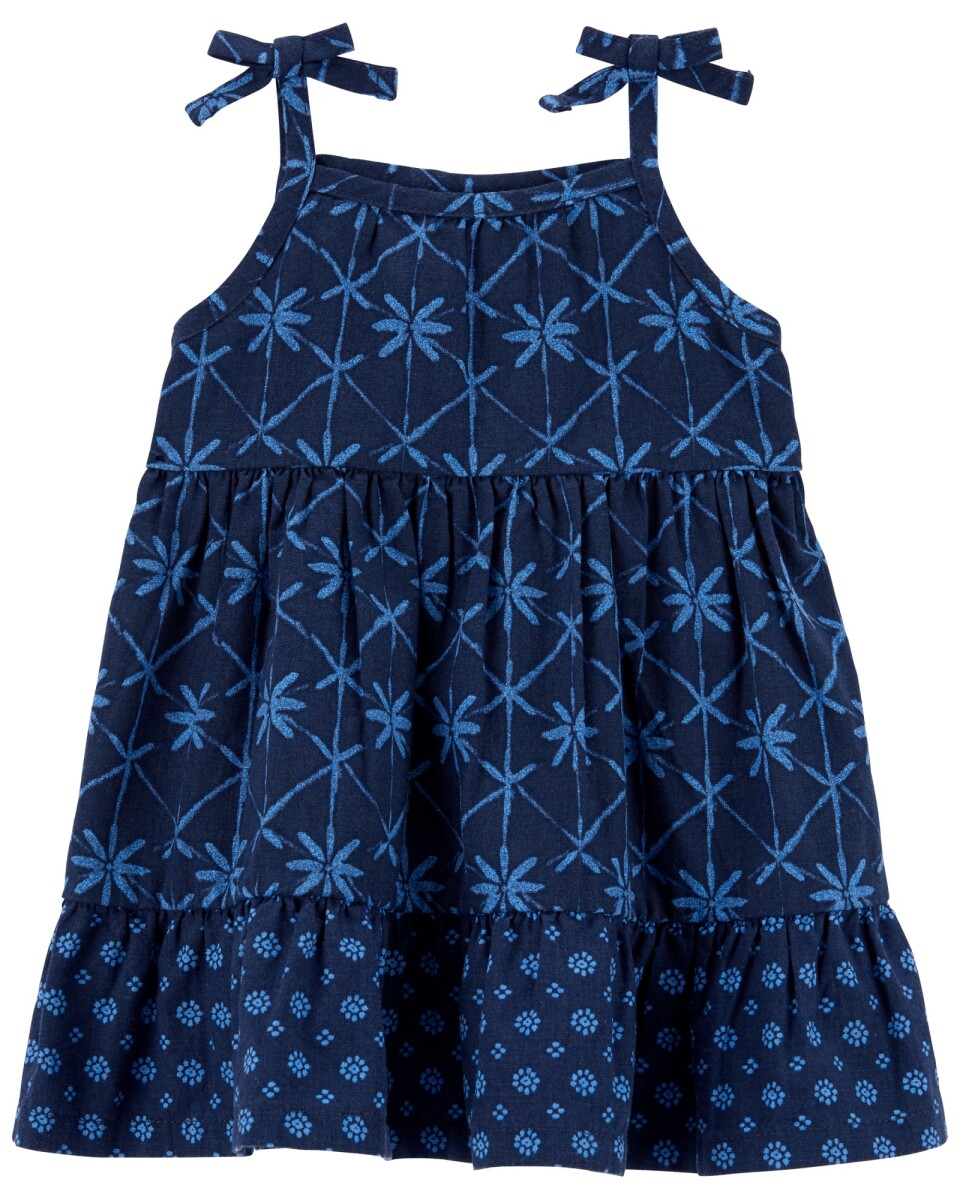 Vestido solera de lino escalonada 