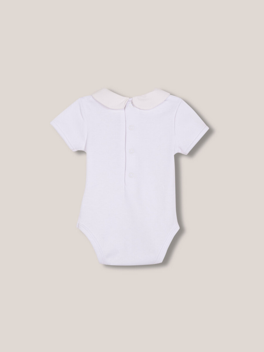 Body Manga Corta Cuello Peter Pan Blanco