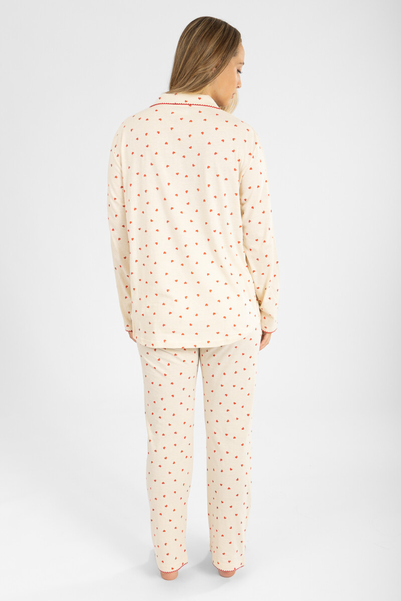 Pijama americano heart Marfil
