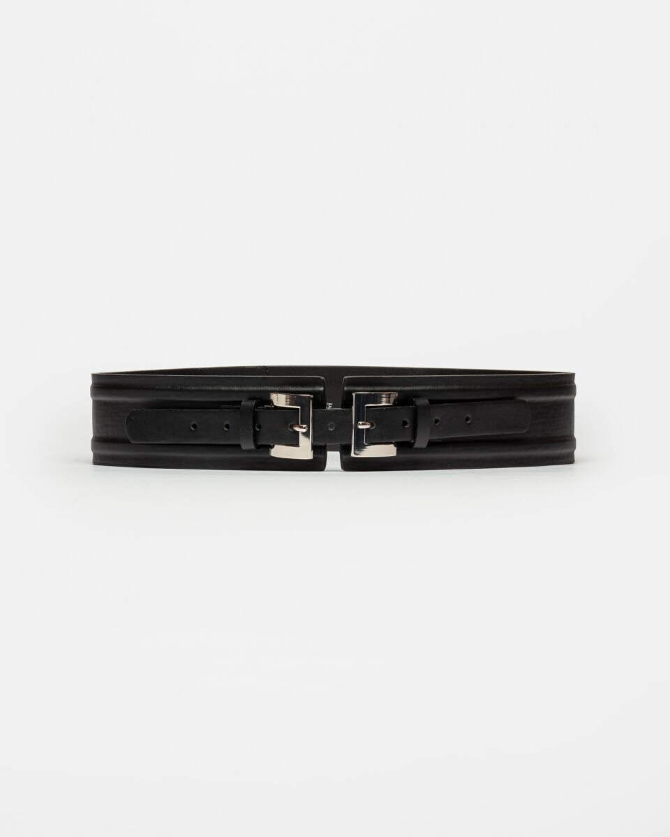 Cinturon Aurora En Efecto Cuero - Negro 