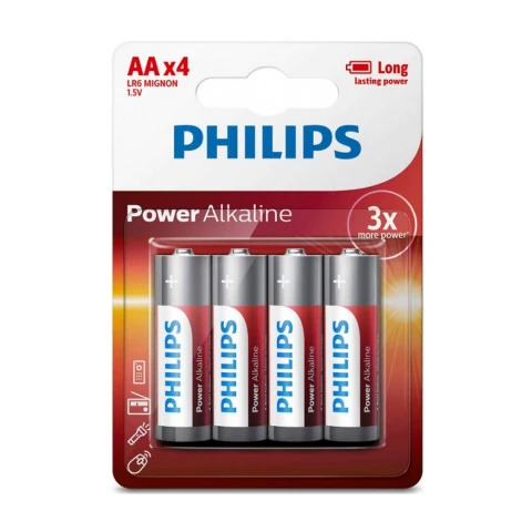 Blister Pilas Alcalinas Philips Aa Doble A 1.5v Power X4 Blister Pilas Alcalinas Philips Aa Doble A 1.5v Power X4