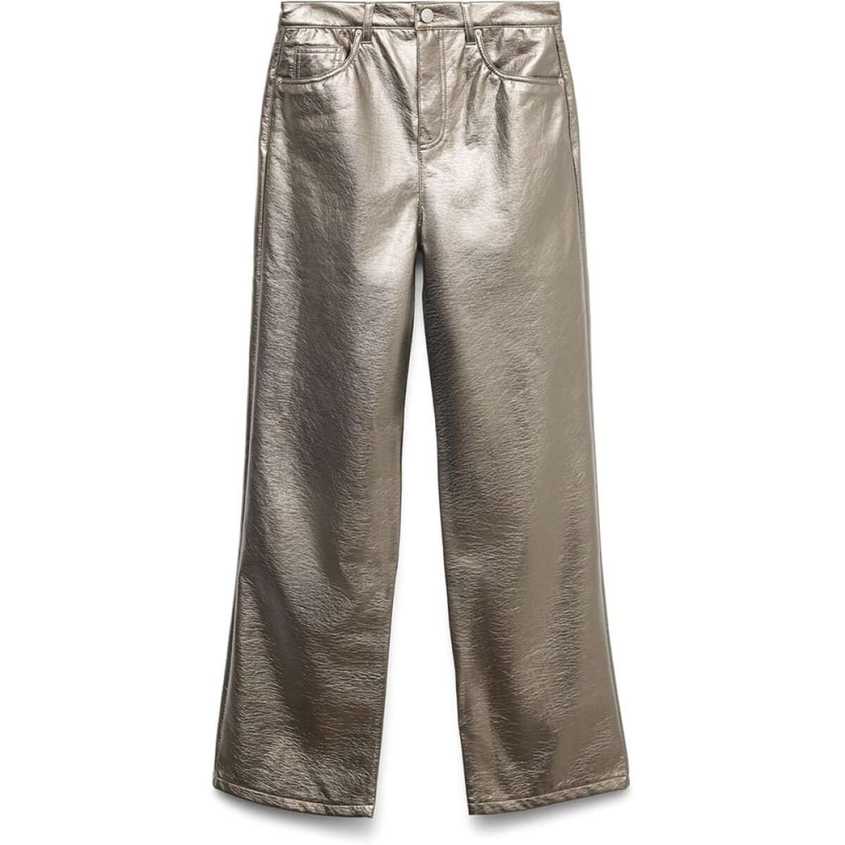 VMTESSA HR WIDE COLORED VINYL PANTS NOOS - CHROME GREY 