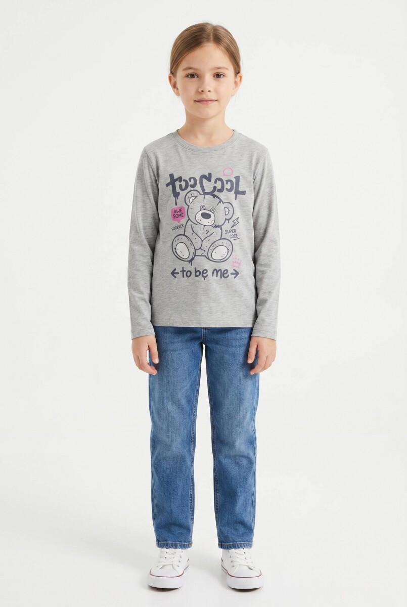 Camiseta manga larga - Gris melange 
