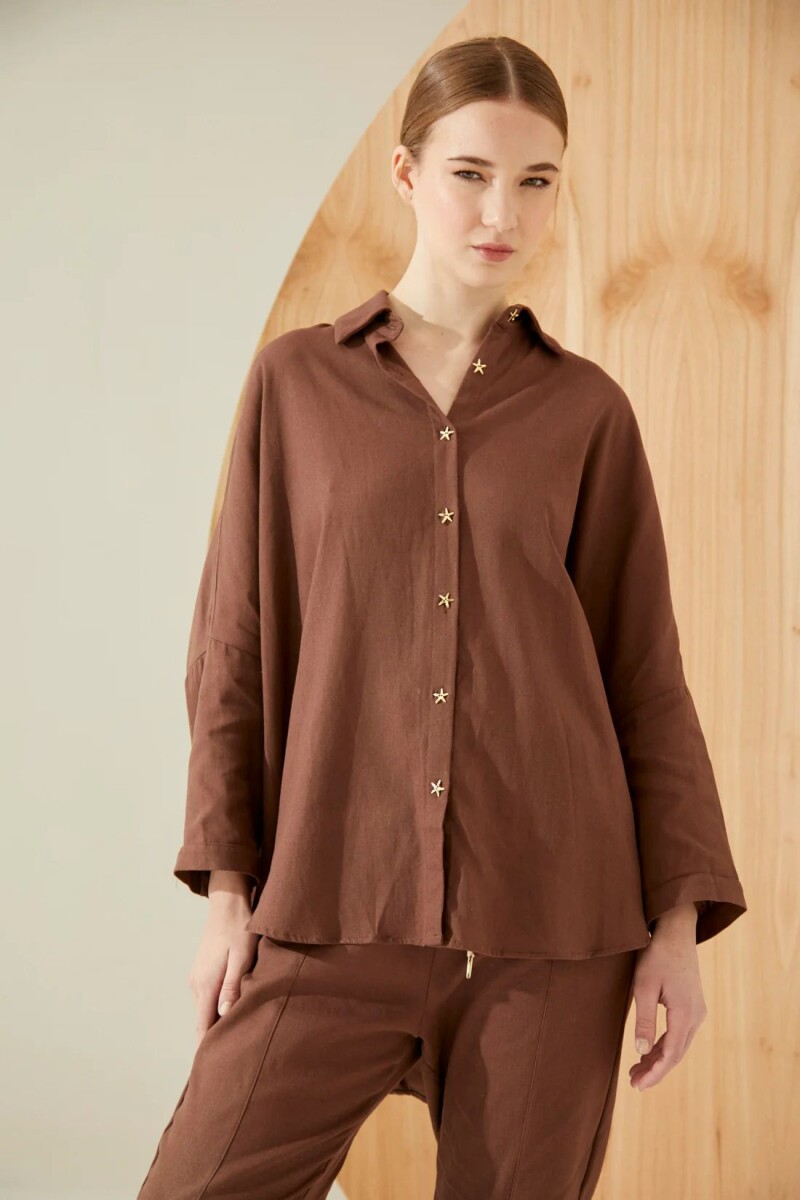CAMISA SAGRESS - CHOCOLATE 