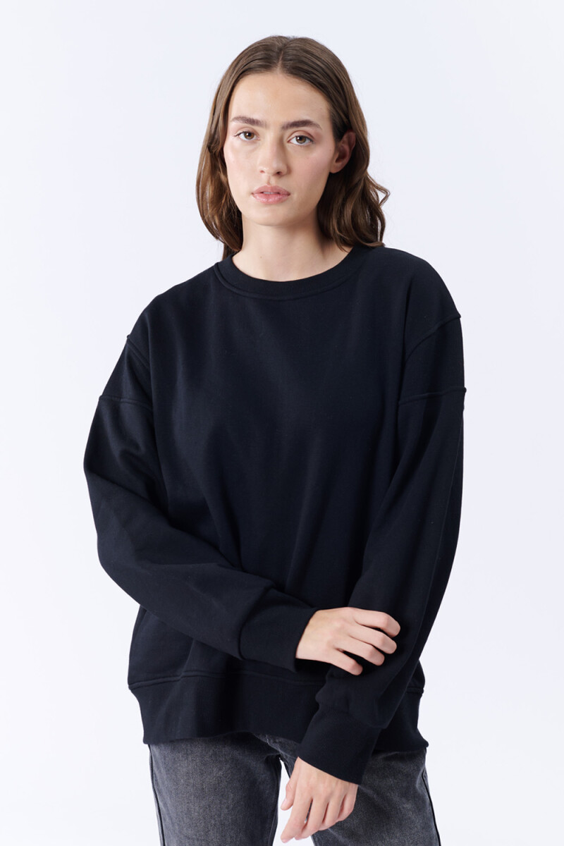 Buzo Oversize Cierre Negro