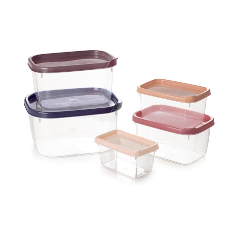 Pack 5 Recipientes Rectangulares para Cocina MULTICOLOR/PASTEL