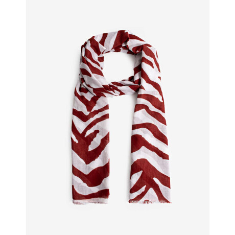 Pashmina Algodón Animal Print Rojo Burdeaux