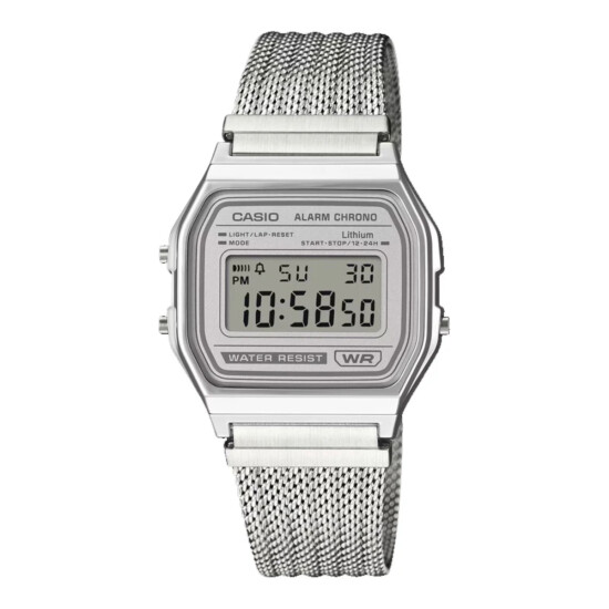 Reloj CASIO RETRO A158WEM-7DF Acero Plateado Esfera 33mm 0