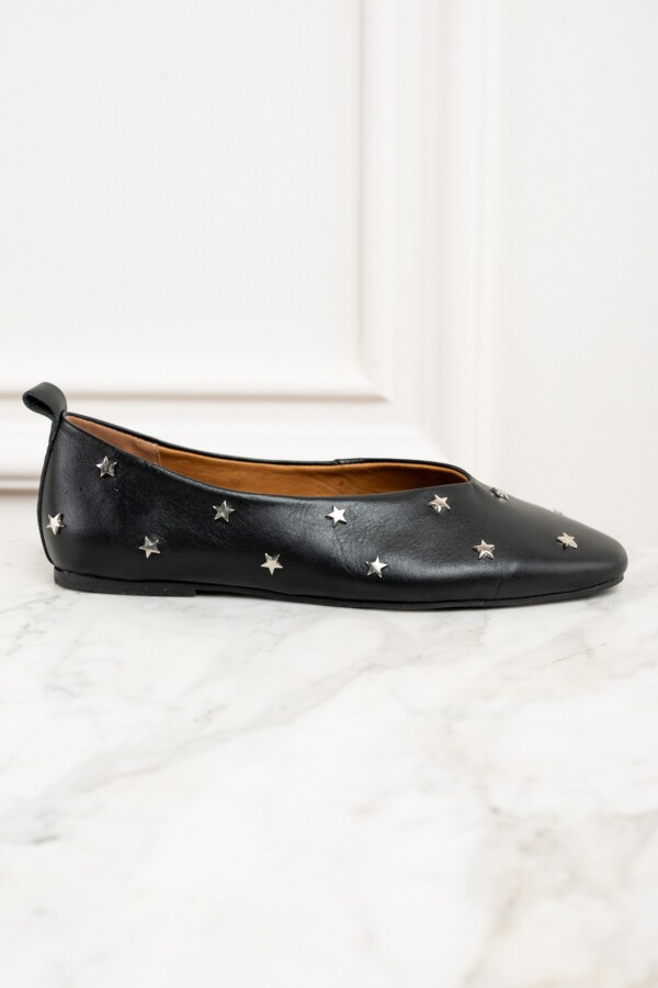 Chatita Cuero Estrellas Negro