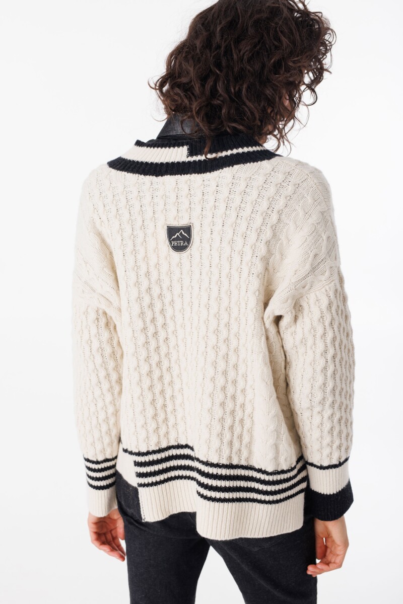 Sweater Copos Crudo/Negro