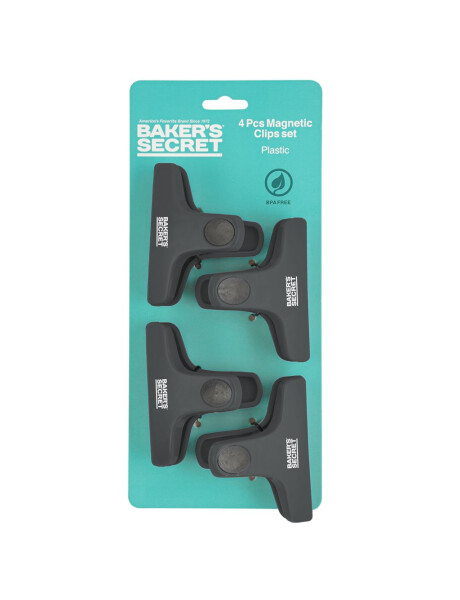 SET 4 CLIPS PLASTICO C/IMAN GRIS/ROJO SET 4 CLIPS PLASTICO C/IMAN GRIS/ROJO