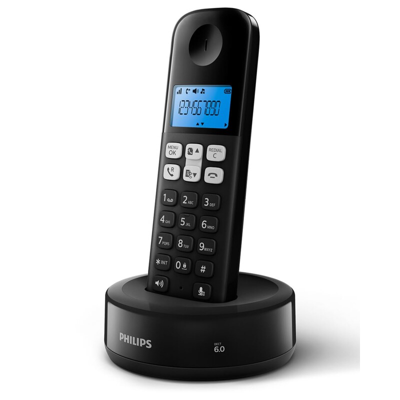 Teléfono inalámbrico Philips DECT 6.0 Negro