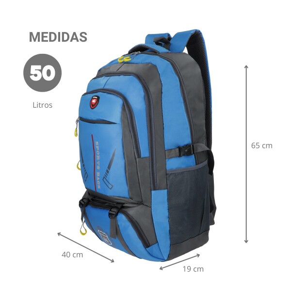 Mochila Urbana Deportiva Clemur 50 Lts Senderismo Camping Escolar Color Azul Diseño De La Tela Lisa Clemur Mochila Urbana Deportiva Clemur 50 Lts Senderismo Camping Escolar Color Azul Diseño De La Tela Lisa Clemur
