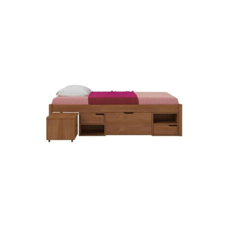 Cama 1 plaza Con Cajones Linea Charme Amendoa