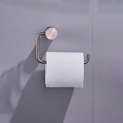 PORTARROLLO DE METAL SERIE SIGNATURE COLOR BRONCE CEPILLADO BRONCE-ROSE GOLD