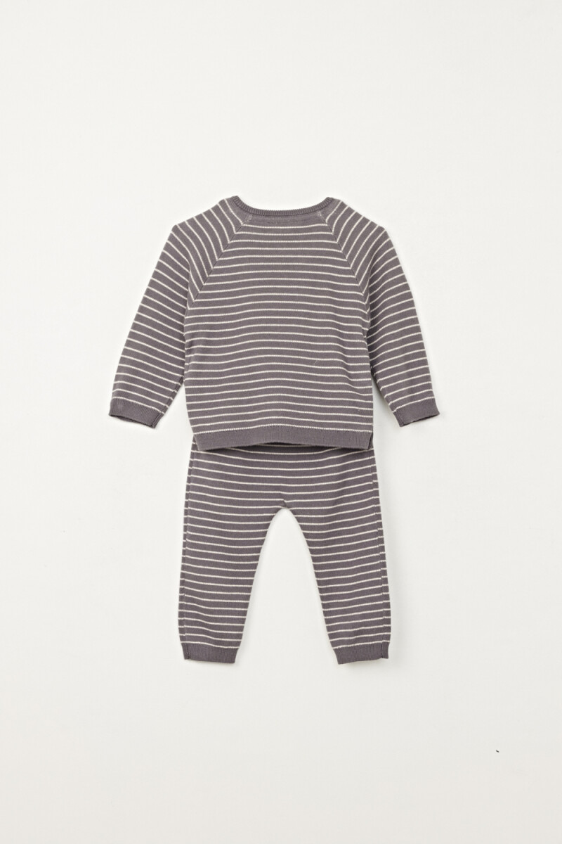 Set punto jacquard Gris