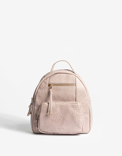 Mochilas Urbanas Mochila Efecto Croco Rosa - Rosa Piel