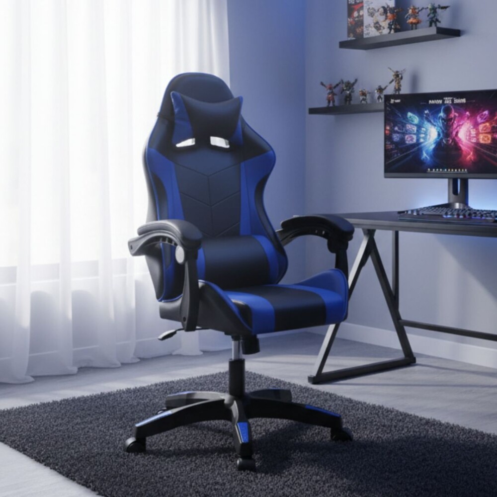 Silla Gamer Gaming Reclinable Azul