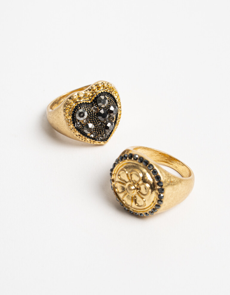 Sets Anillos Color Set De Anillos Antique Gold - Dorado Antique Gold